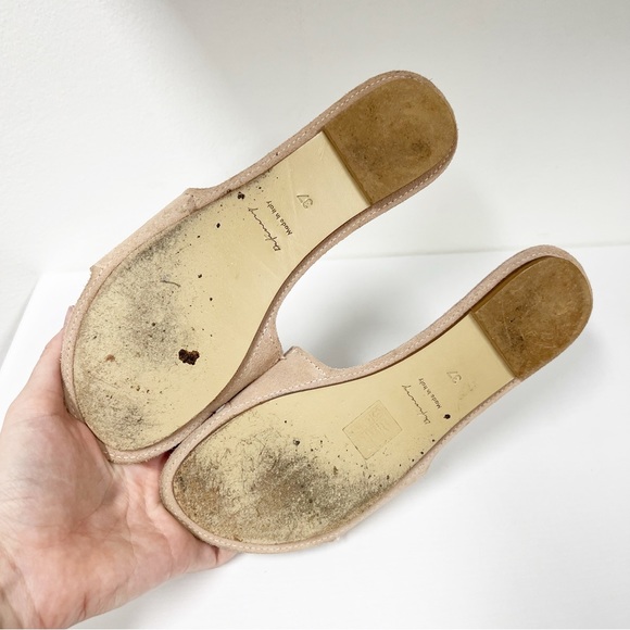 Definery Loop Blush Flat Slide Sandals Tortoise Buckle 37 7 - Picture 7 of 7